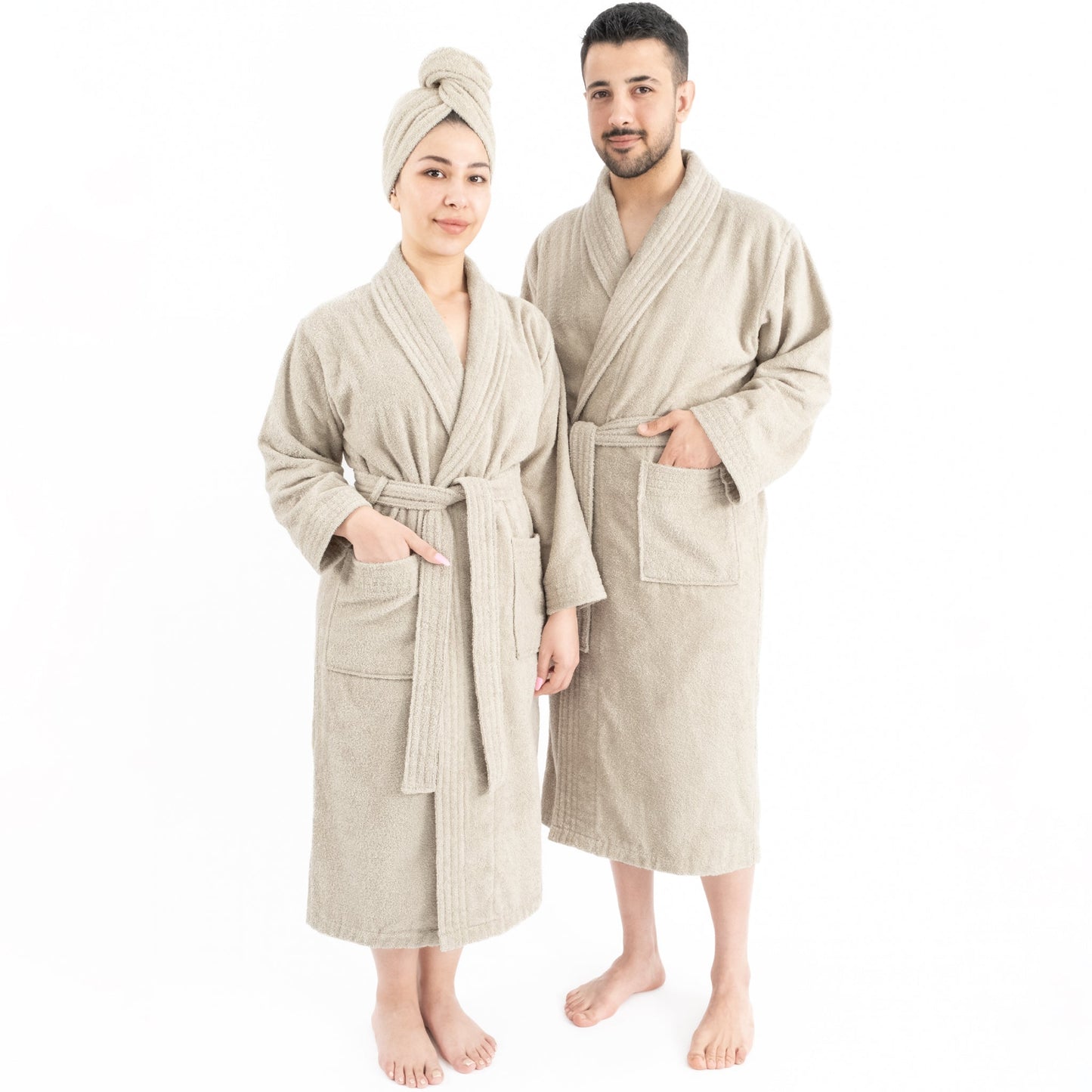 American Soft Linen, 100% Cotton Robes for Women and Men, Soft Lightweight Unisex Couple Turkish Bathrobes