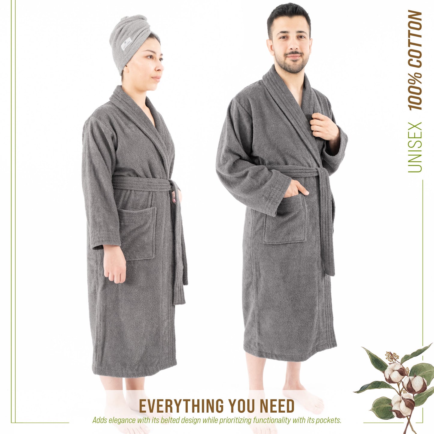 American Soft Linen, 100% Cotton Robes for Women and Men, Soft Lightweight Unisex Couple Turkish Bathrobes Wholesale