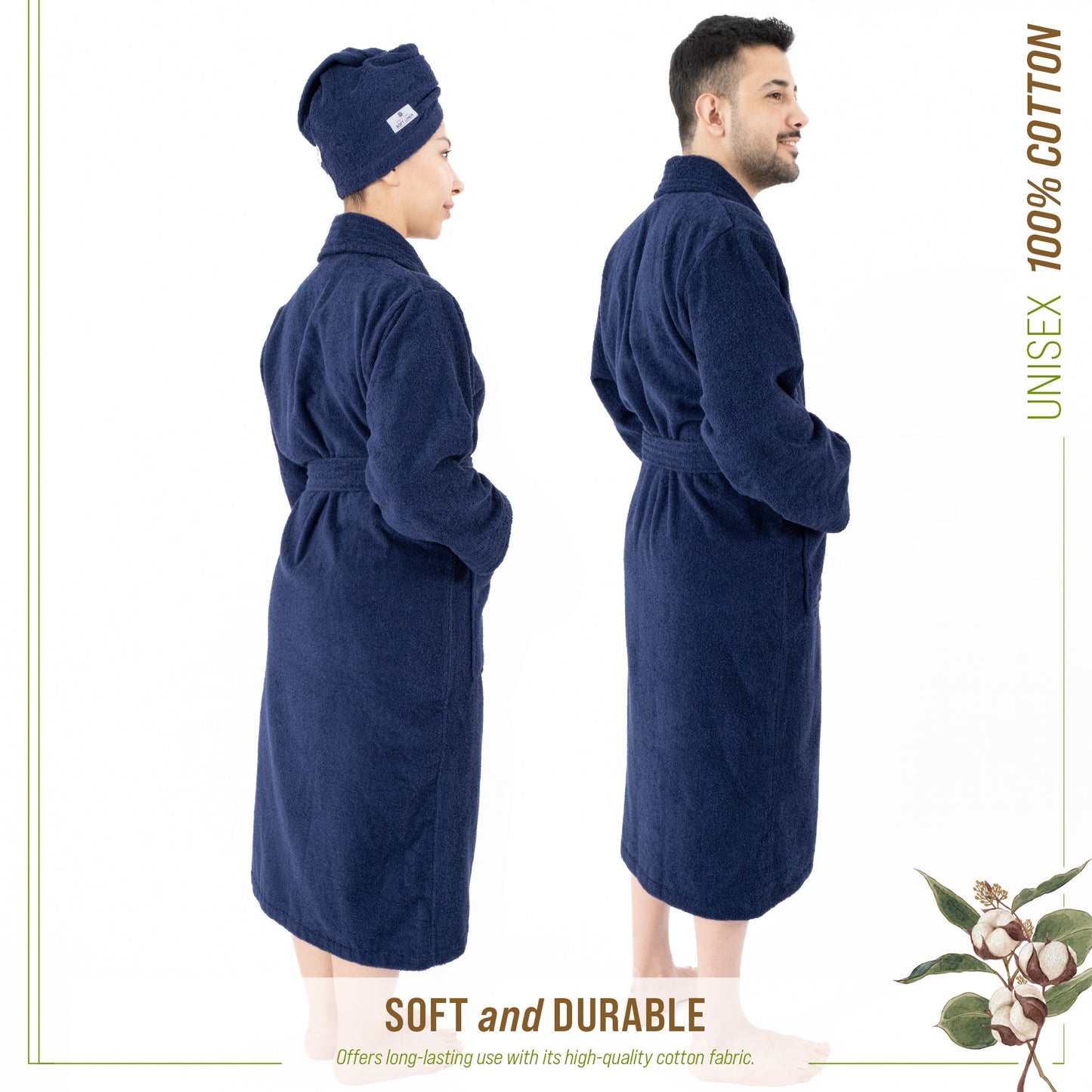 American Soft Linen, 100% Cotton Robes for Women and Men, Soft Lightweight Unisex Couple Turkish Bathrobes Wholesale