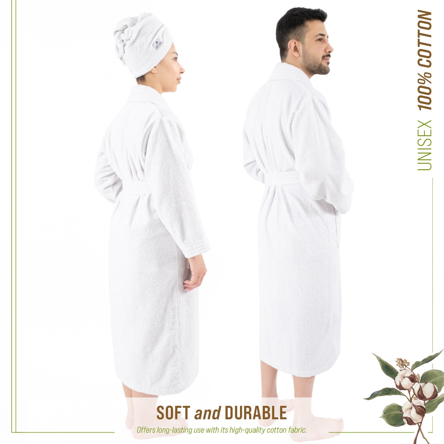 American Soft Linen, 100% Cotton Robes for Women and Men, Soft Lightweight Unisex Couple Turkish Bathrobes Wholesale