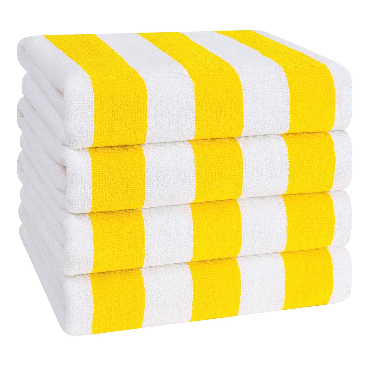 American Soft Linen, Premium Cotton 4 Pack Beach Towels, 30" x 60" Cabana Striped Pool Towels