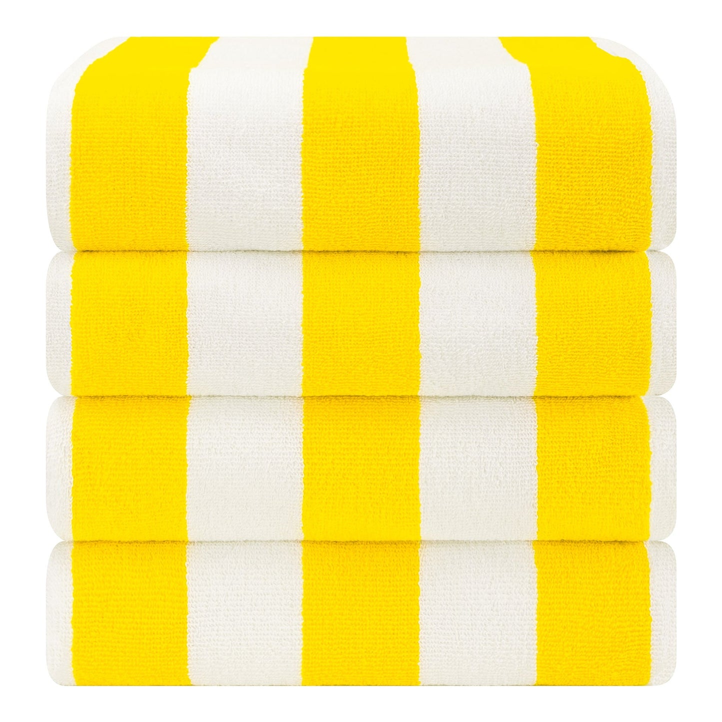 American Soft Linen, Premium Cotton 4 Pack Beach Towels, 30" x 60" Cabana Striped Pool Towels