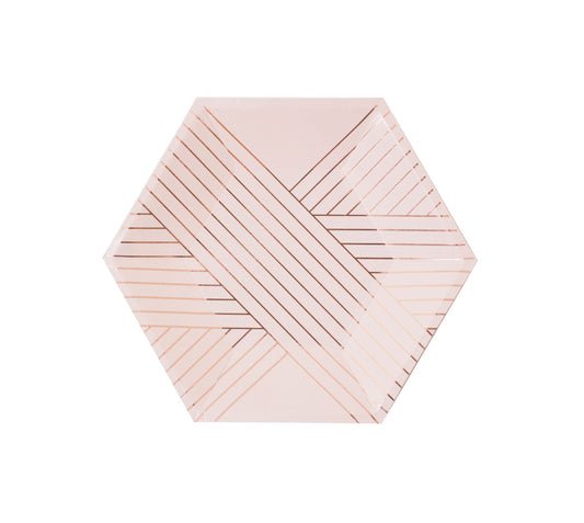 Amethyst - Pale Pink Striped Small Paper Plates
