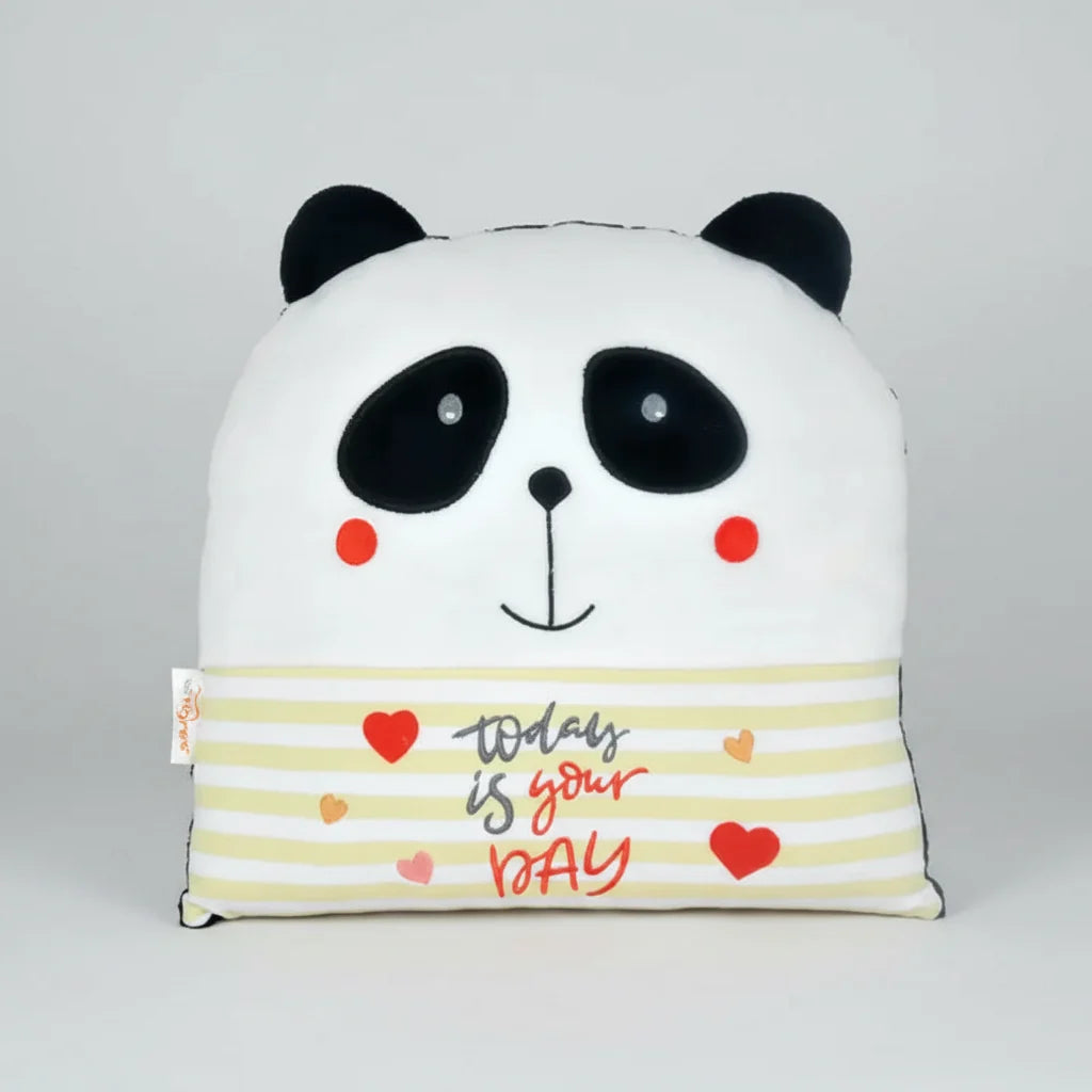 Panda "Today is Your Day", kid's pillow, by Tigres