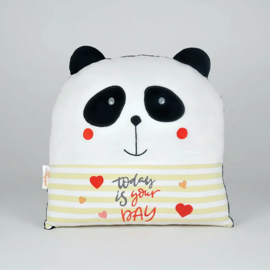 Panda "Today is Your Day", kid's pillow, by Tigres
