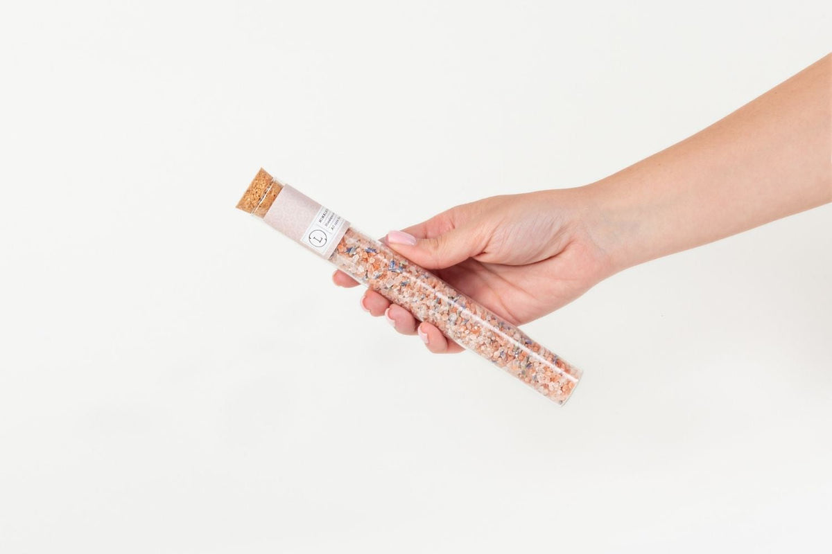 Natural Bath Salts Gift Set – 8 Glass Tubes