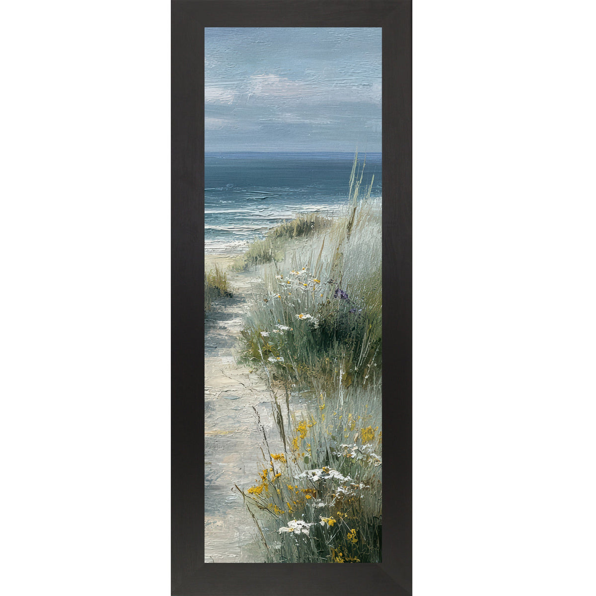 Coastal Path Right Panel Wall Art – Beach Dune Narrow Portrait Scenic Decor (SB928)