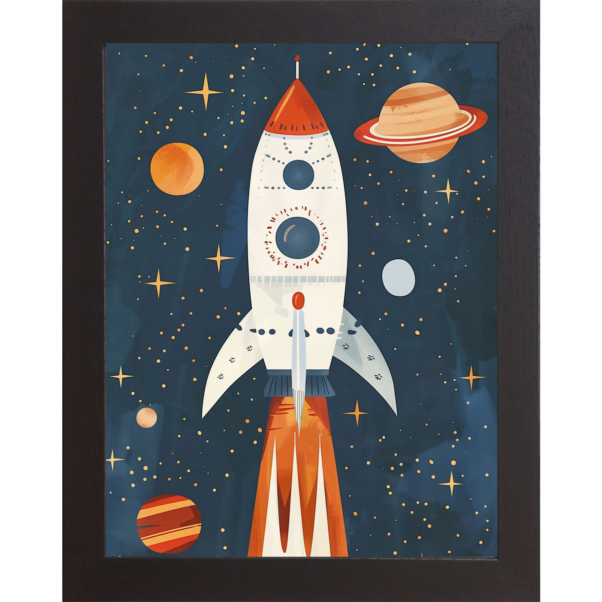 Rocket Ship Space Wall Art – No Words Boys Room Nursery Decor (SB265)