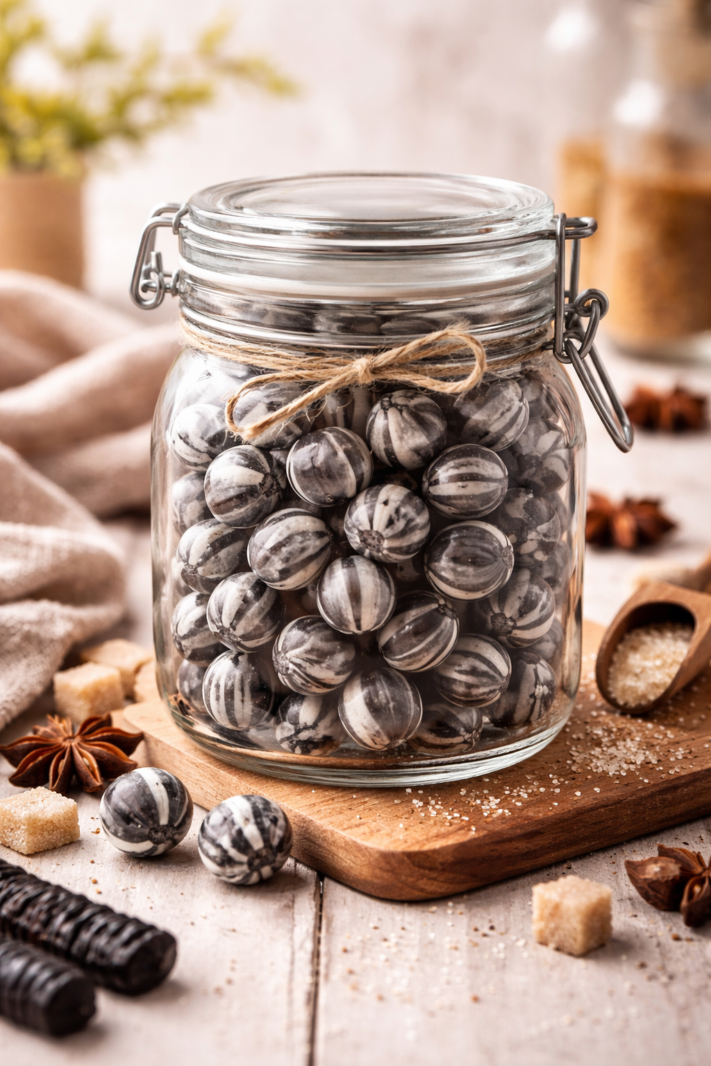 Andy Anand Sugar Free Black Bulls Eyes Hard Candy – Copper Kettle Boiled, Aspartame Free, Non-GMO, Gluten Free, Keto, 25 Pc