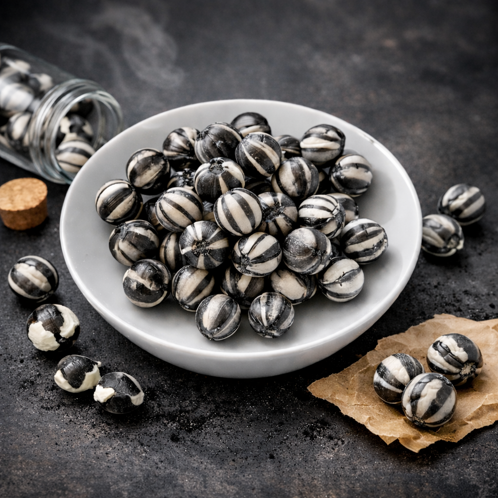 Andy Anand Sugar Free Black Bulls Eyes Hard Candy – Copper Kettle Boiled, Aspartame Free, Non-GMO, Gluten Free, Keto, 25 Pc