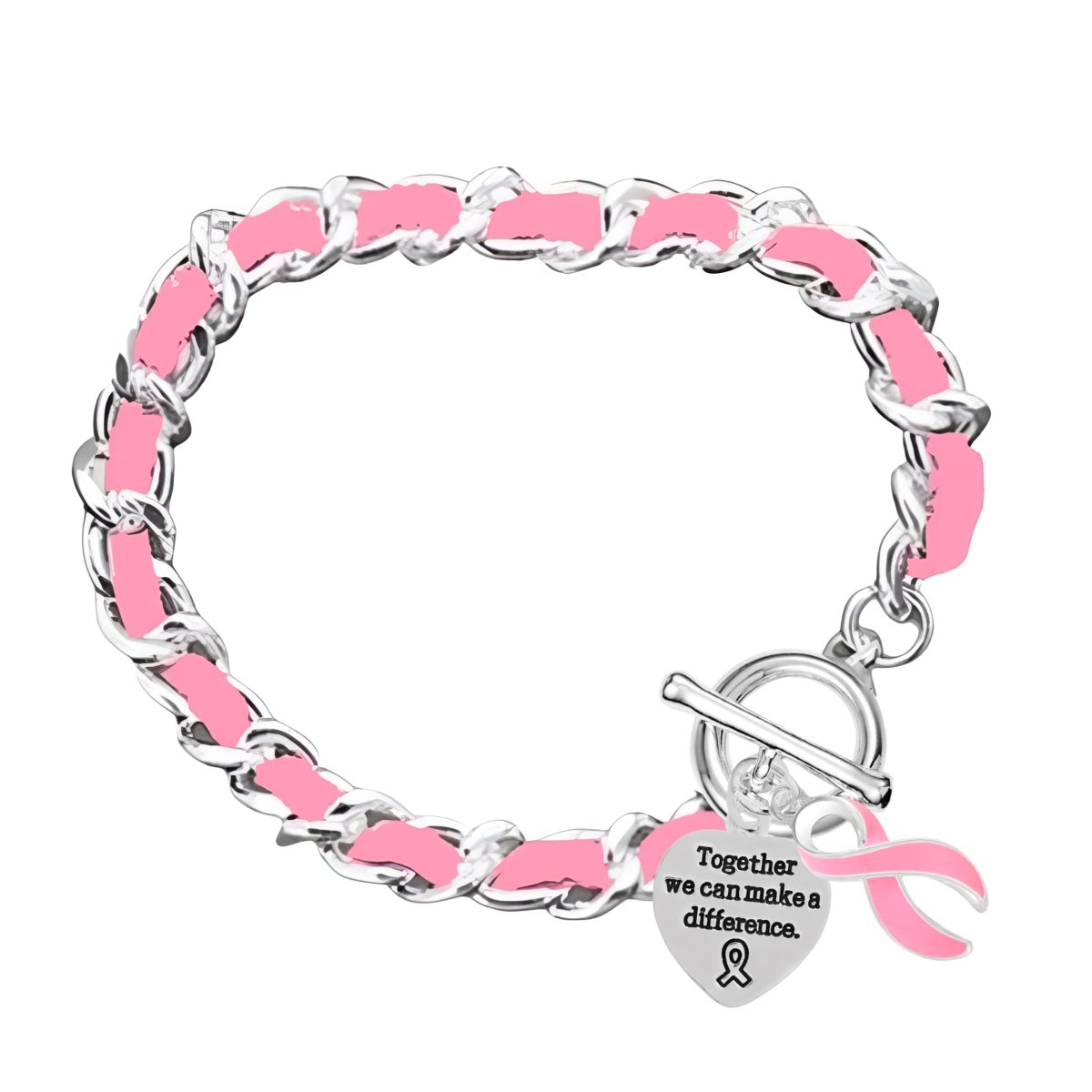 Breast Cancer Pink Leather Rope Awareness Bracelets