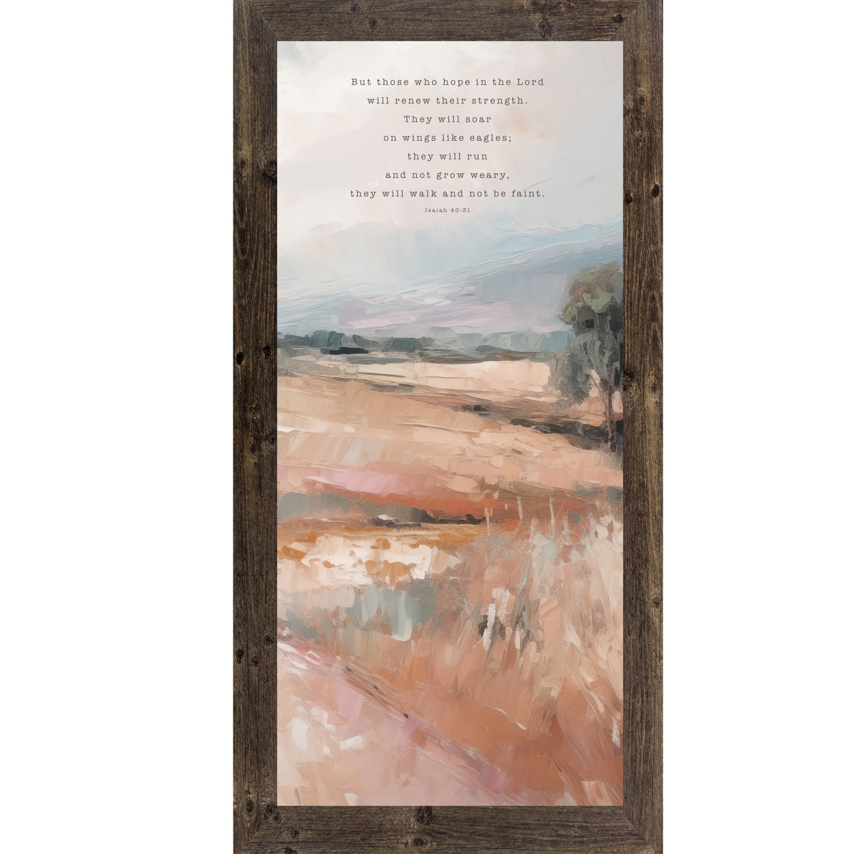 Isaiah 40:31 Wall Art – Soar On Wings Like Eagles Terracotta Landscape Christian Decor (SB761)