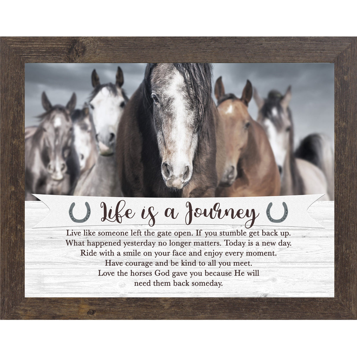 Life is a Journey Wall Art – Horse Herd Inspirational Equestrian Quote Decor (SSW6)
