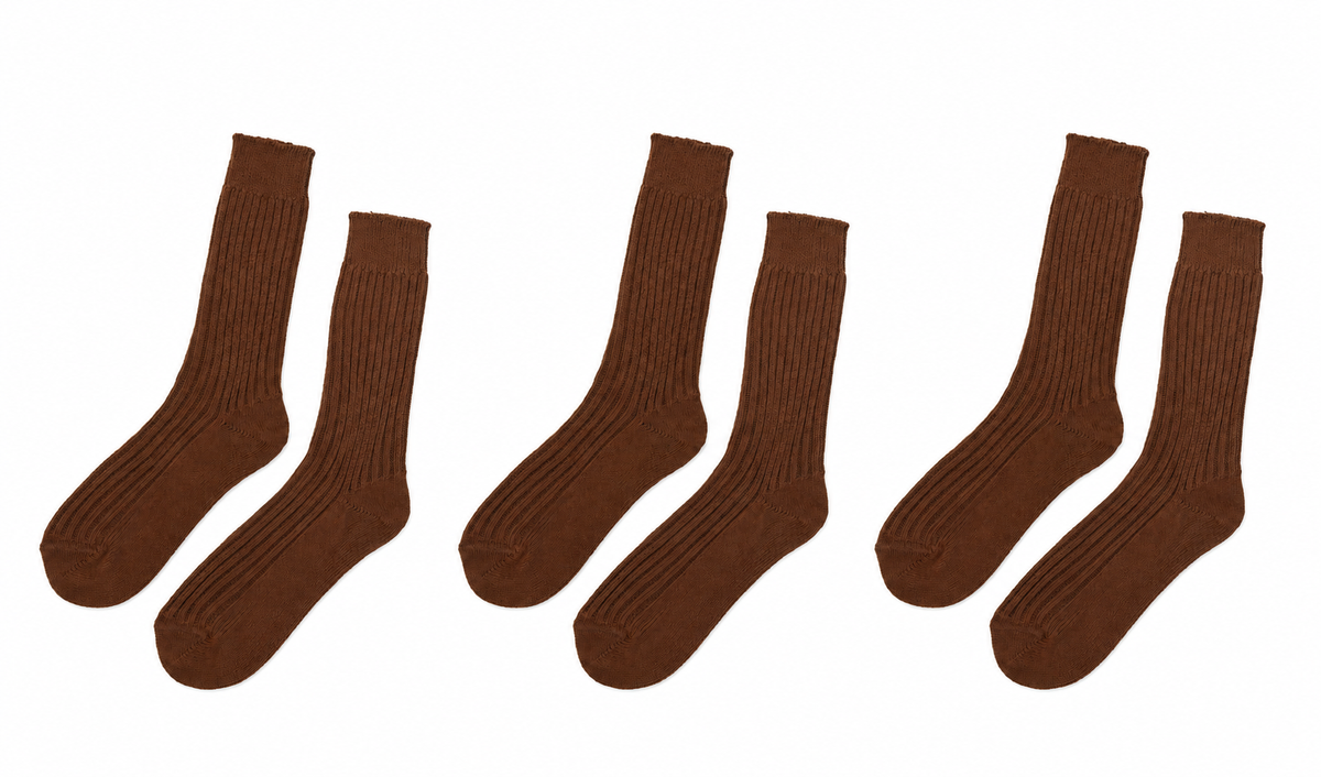 100% Organic Cotton Men's Boot Socks. 3 Pairs. Made in Italy.