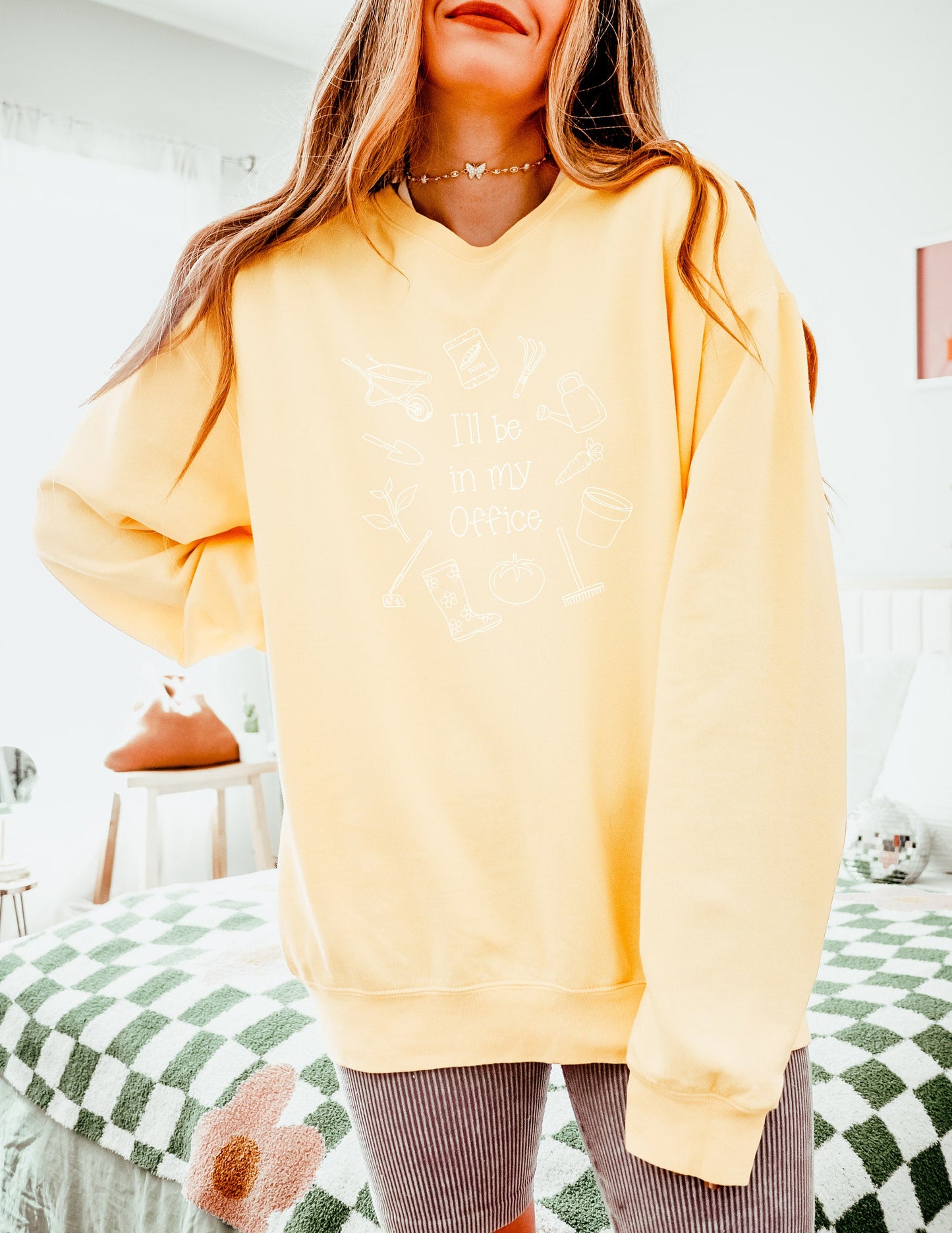 I will be in my office Gardening Plant Botanical Garment Dyed Comfort Colors Sweatshirt