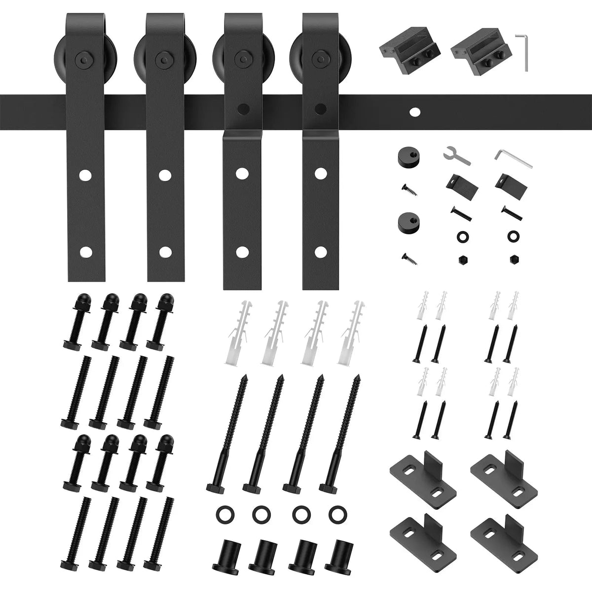 Bypass Sliding Barn Door Hardware Kit Basic J Pulley (No Door)