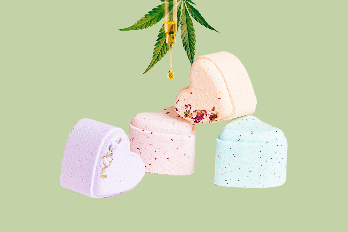 CBD Lavender Shower Steamers Gift Set – 5 Heart-Shaped