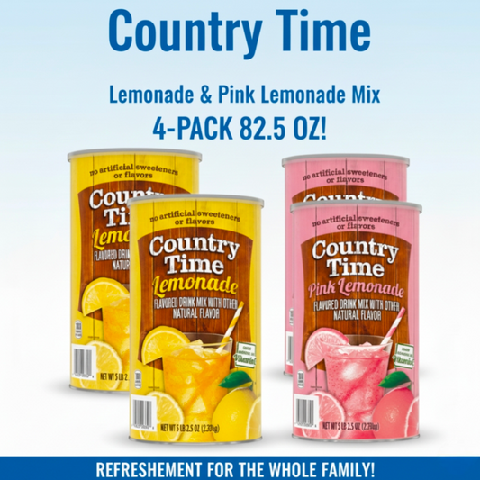 Country Time Lemonade & Pink Lemonade Mix  4-Pack 82.5 oz