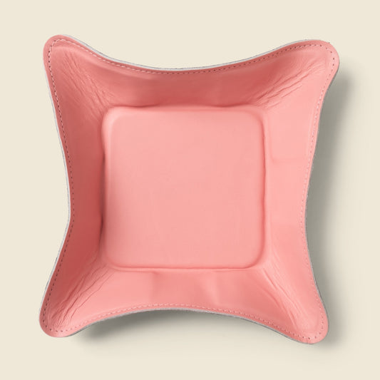 Travel Valet Leather Tray - Pink
