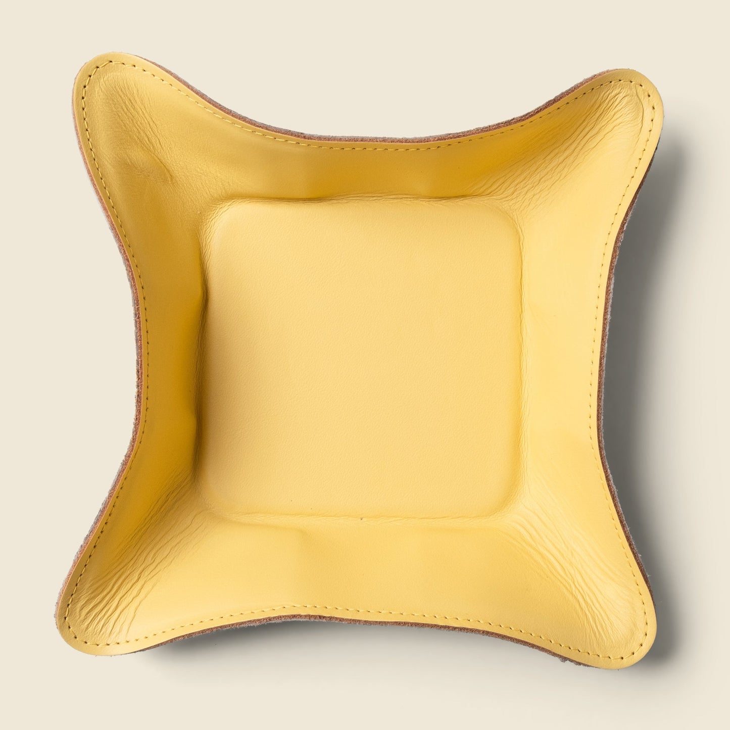 Travel Valet Leather Tray - Yellow