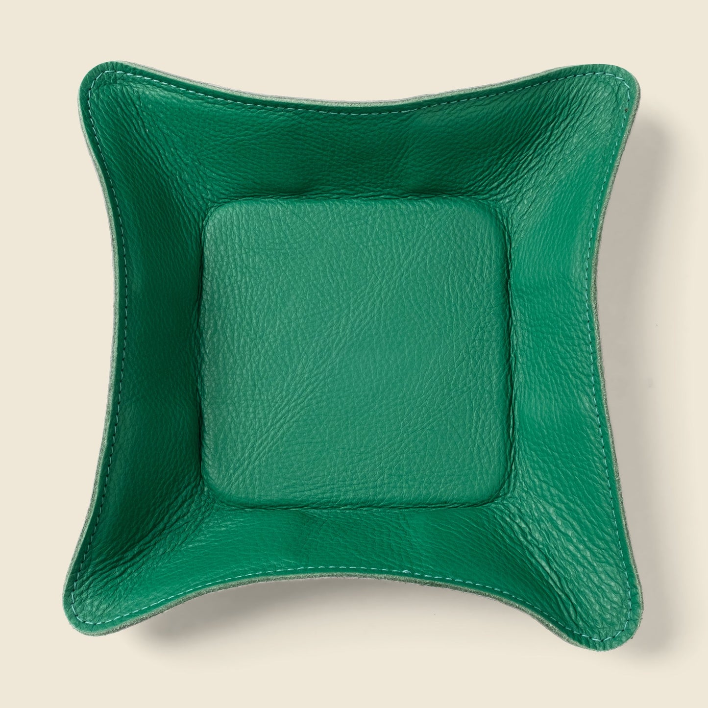 Travel valet leather tray - Green