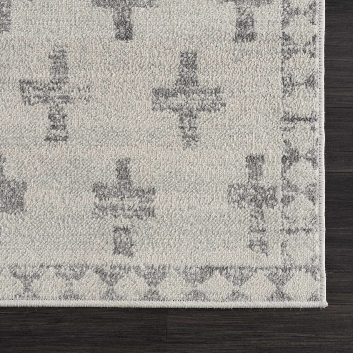 Tigris Swiss Cross Ivory & Gray 2322 Area Rug