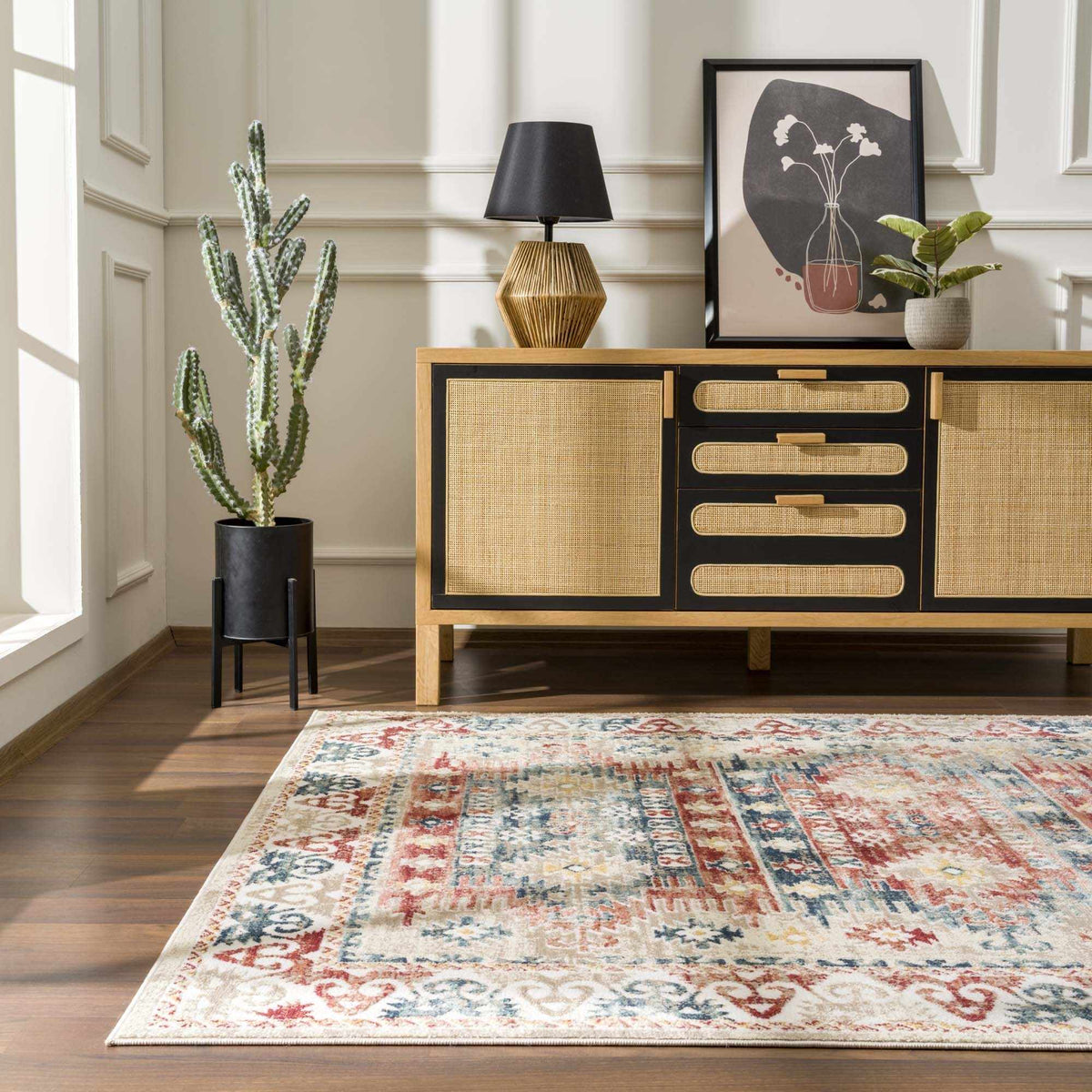 Bindi Blue & Rose Area Rug - Clearance