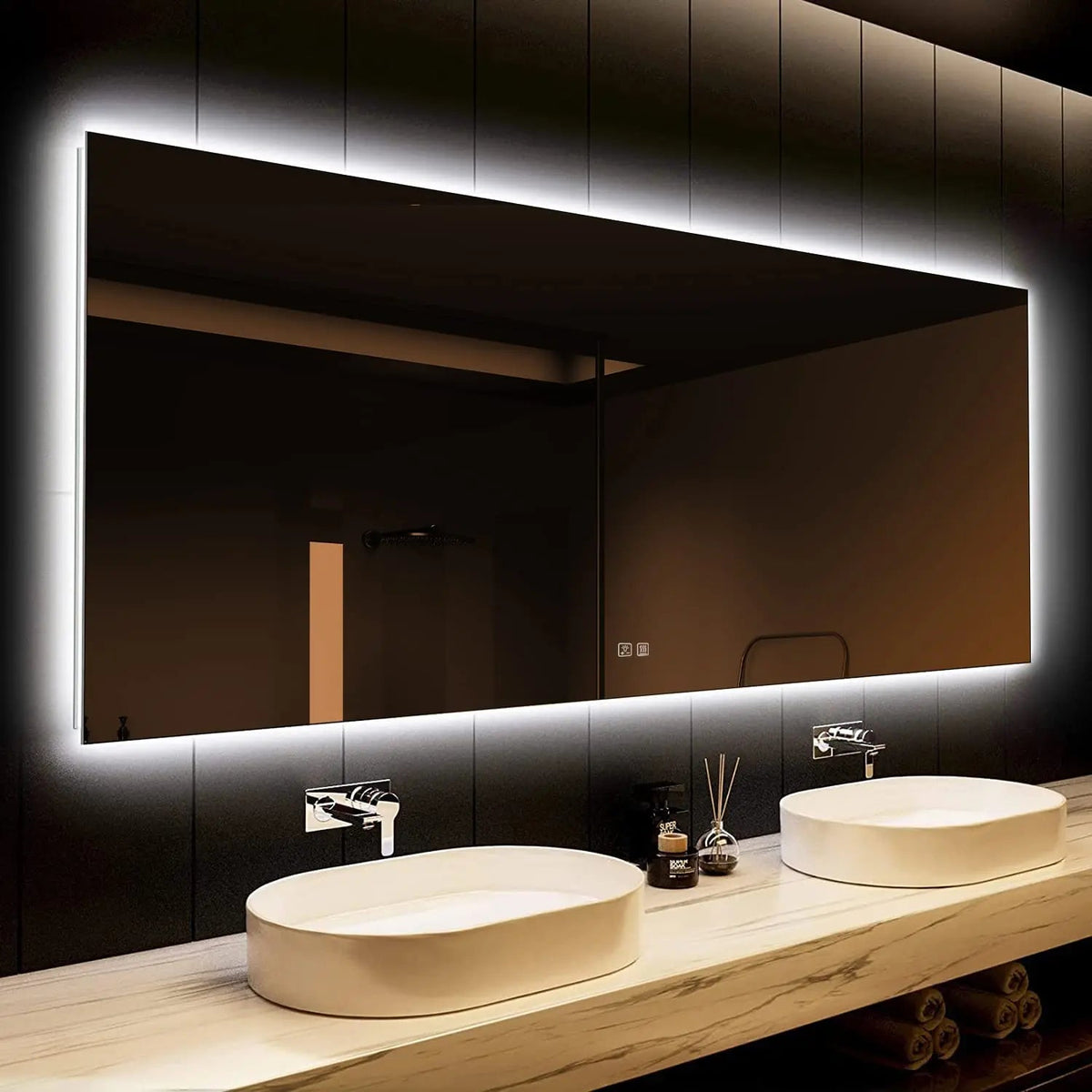 Deluxe Sleek Backlit LED Bathroom Mirror