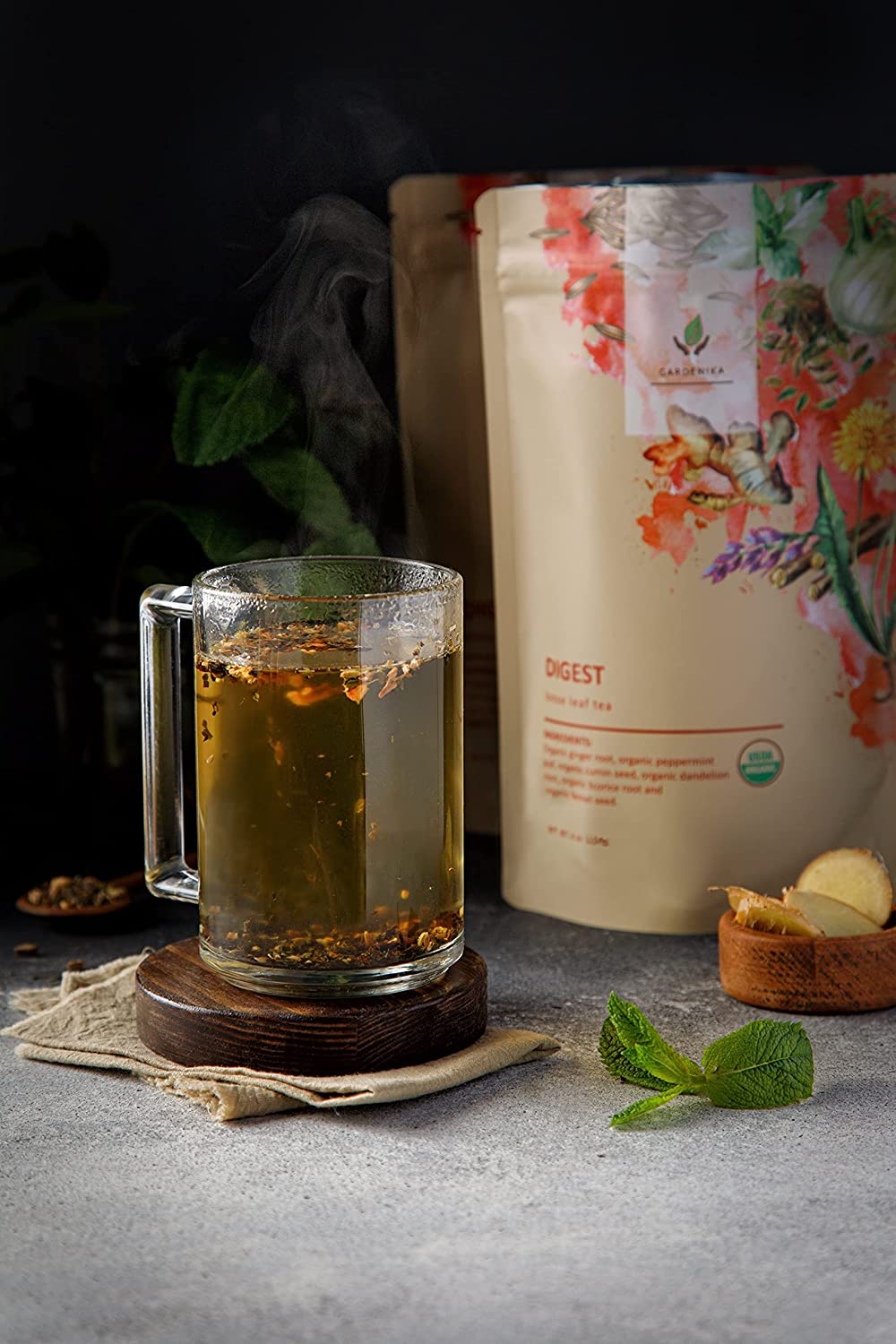 Digest Awake Tea, Bloating & Stomach Ease | Ayurvedic | Organic