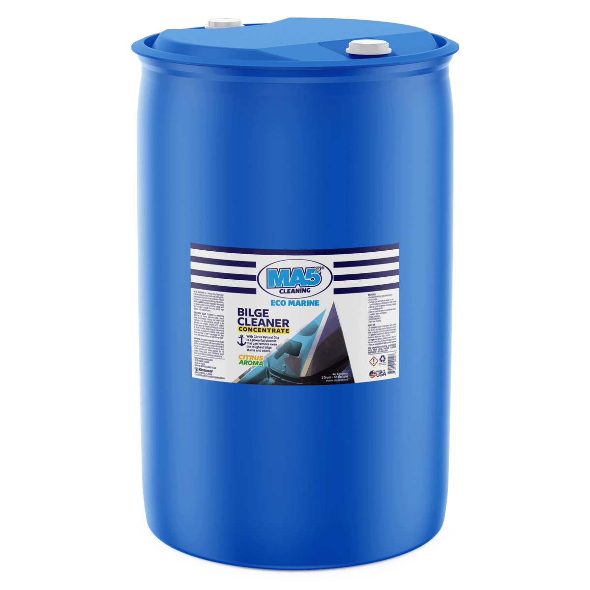 MA5X Bilge Cleaner Concentrate 55-Gallon Drum | Marine Degreaser & Bilge Odor Control