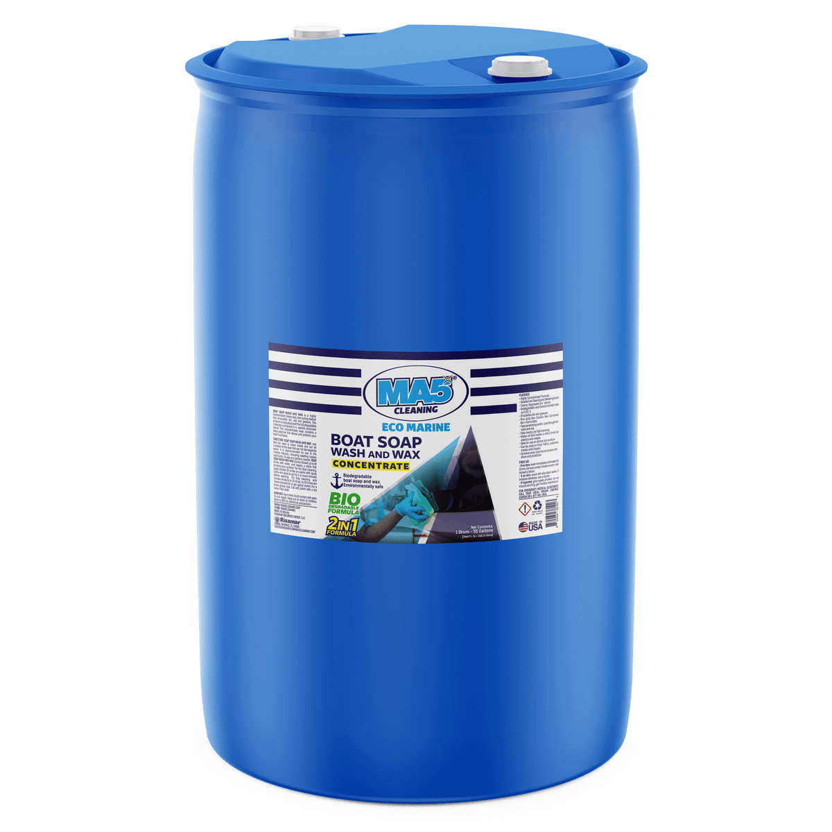 MA5X Boat Wash & Wax Concentrate 55-Gallon Drum | Marine Fleet & Boatyard Wash Solution