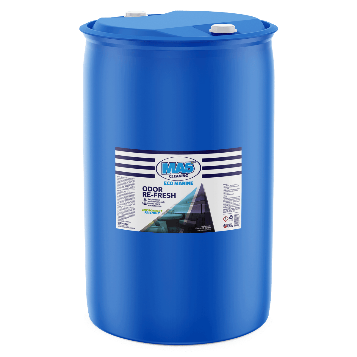 MA5X Odor Re-Fresh 55-Gallon Drum | Marine Odor Eliminator for Cabins, Bilges & Holds