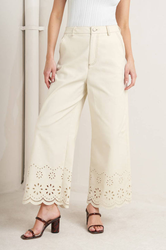 SUNDAY LEAF TWILL CULOTTE PANTS