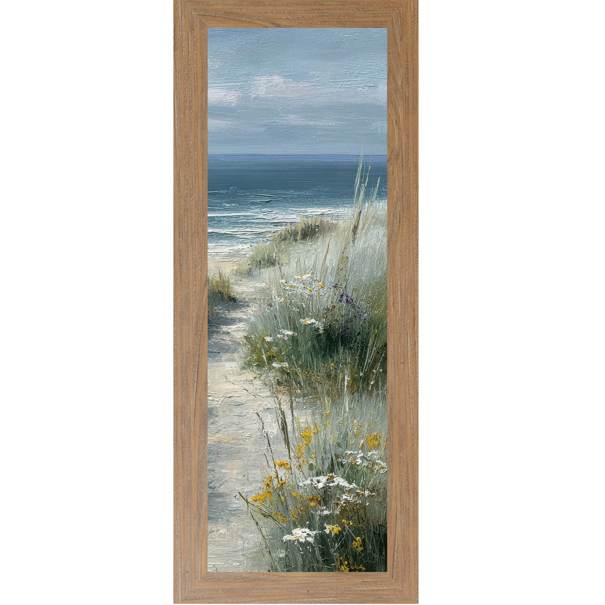 Coastal Path Right Panel Wall Art – Beach Dune Narrow Portrait Scenic Decor (SB928)