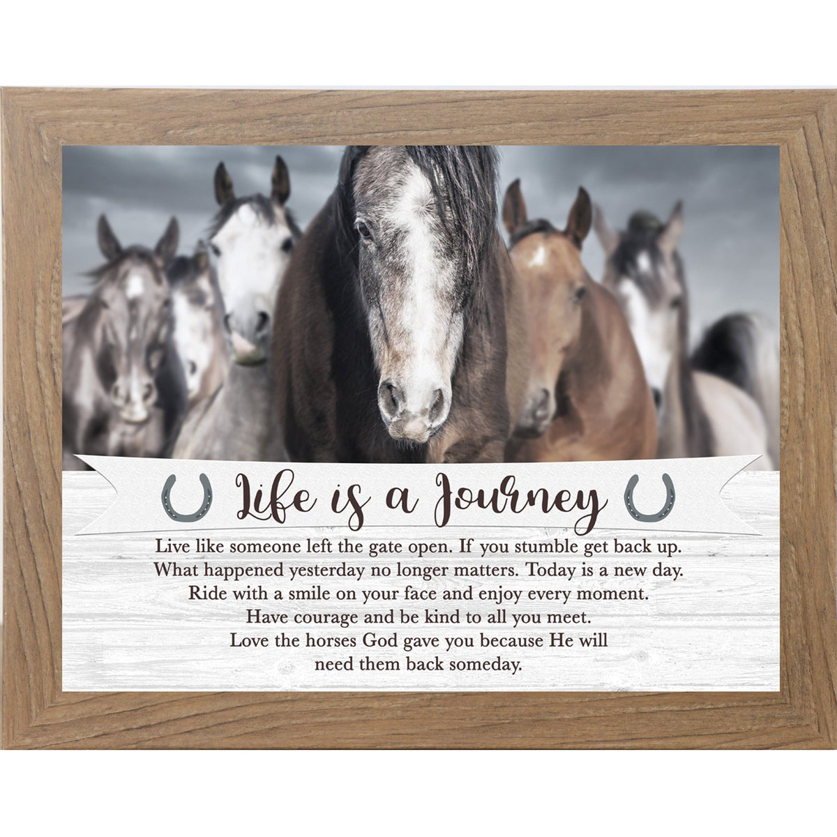 Life is a Journey Wall Art – Horse Herd Inspirational Equestrian Quote Decor (SSW6)