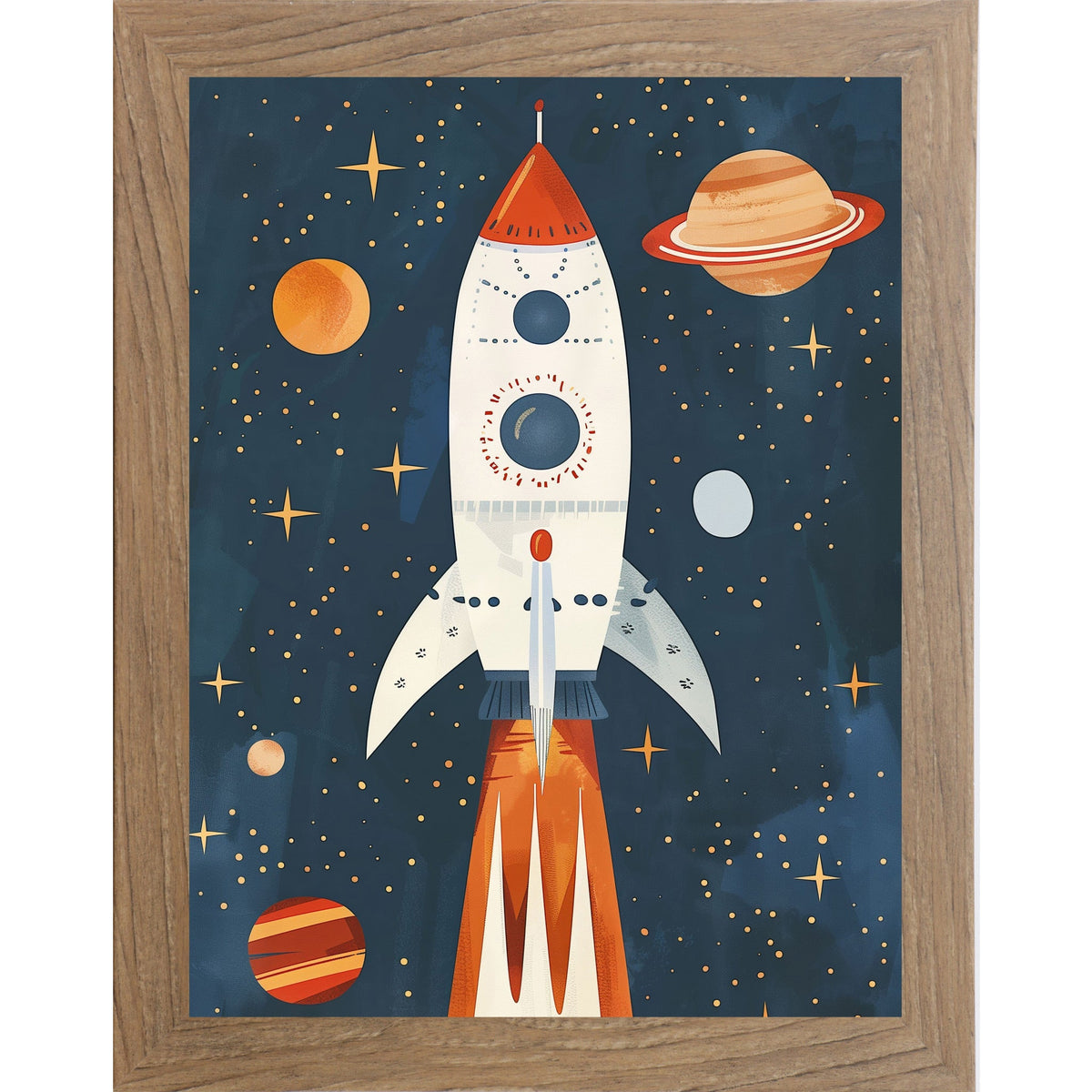 Rocket Ship Space Wall Art – No Words Boys Room Nursery Decor (SB265)