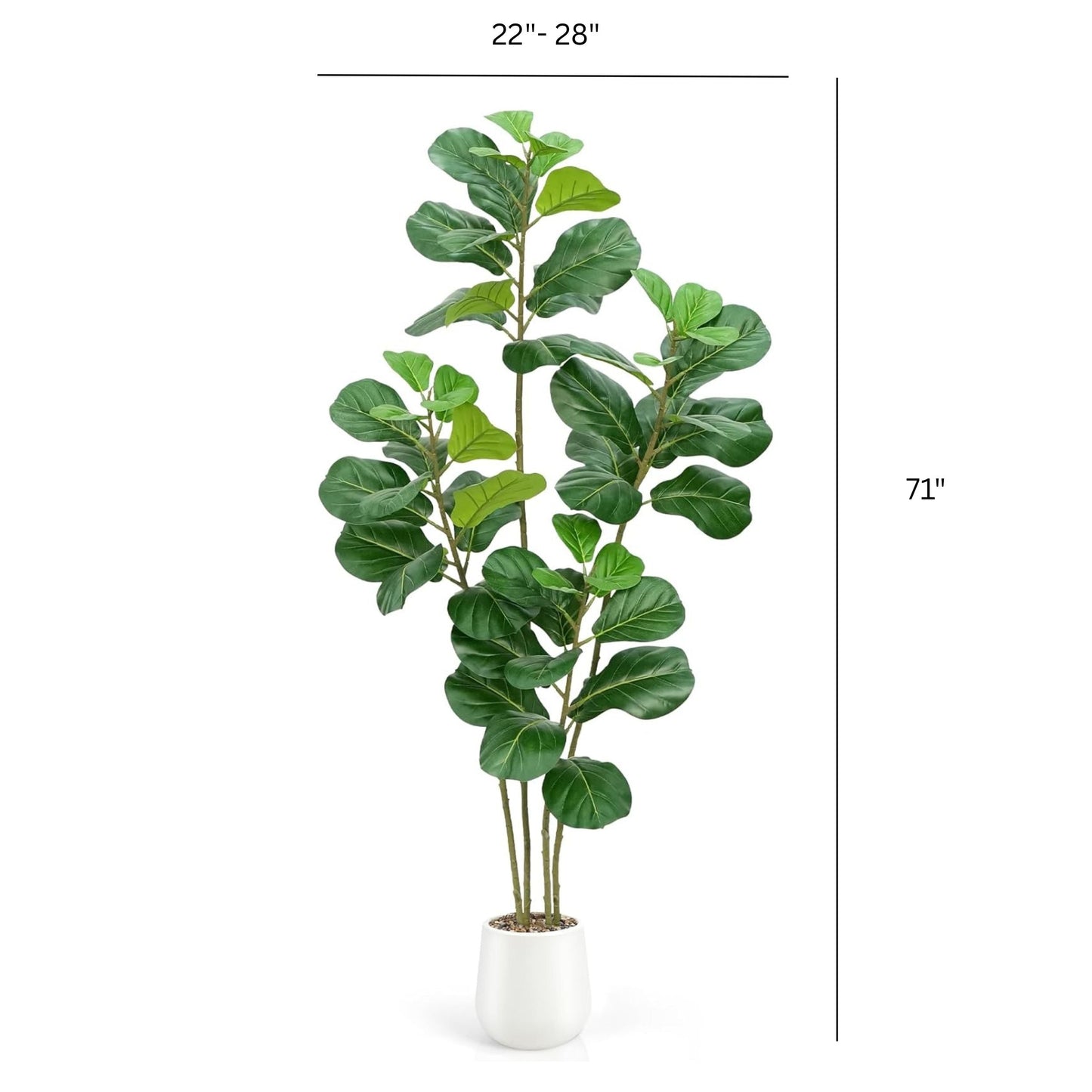Faux Fiddle Leaf Fig Tree In White Planter 6'