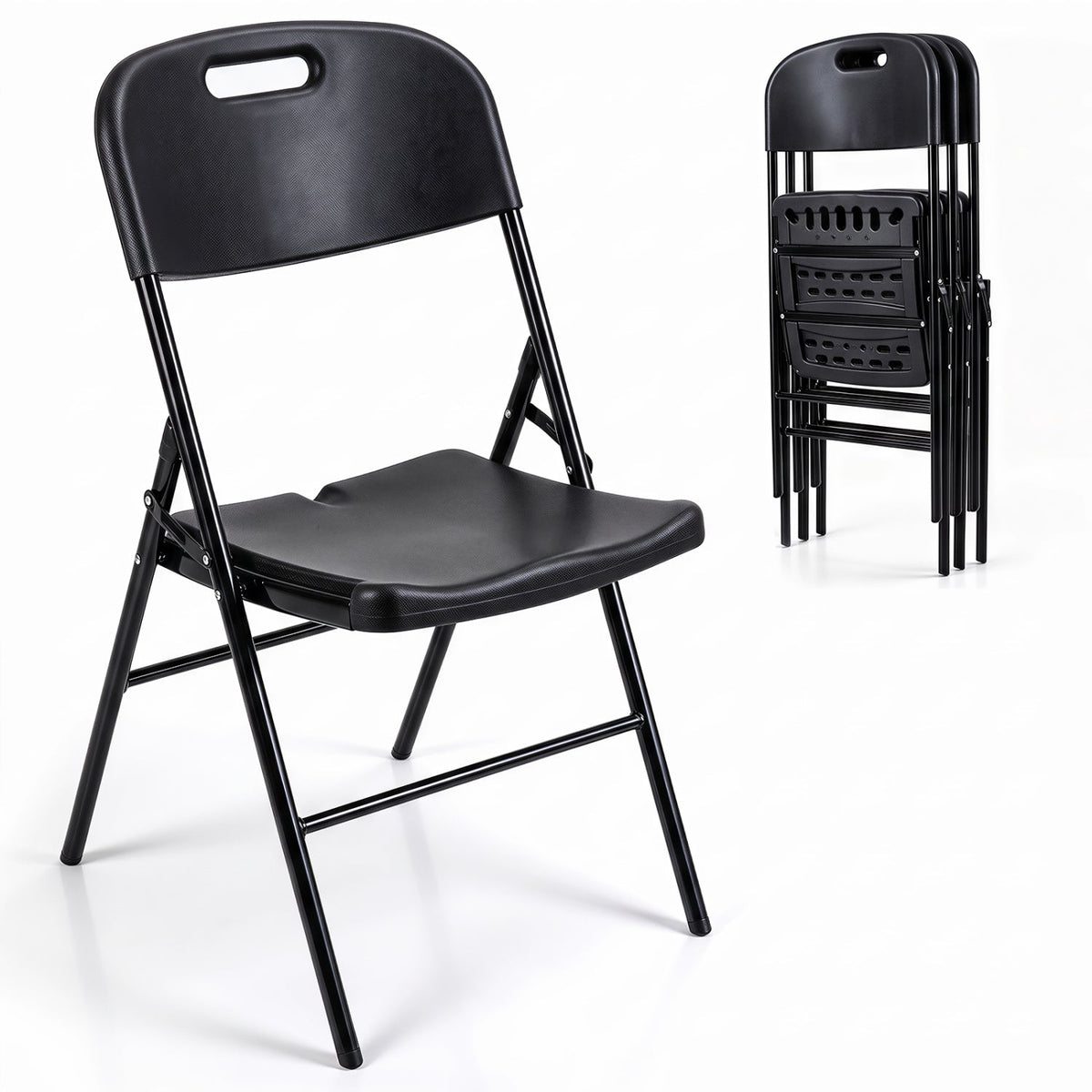 Folding Plastic Chairs 4-Pack, 330 LBS Capacity