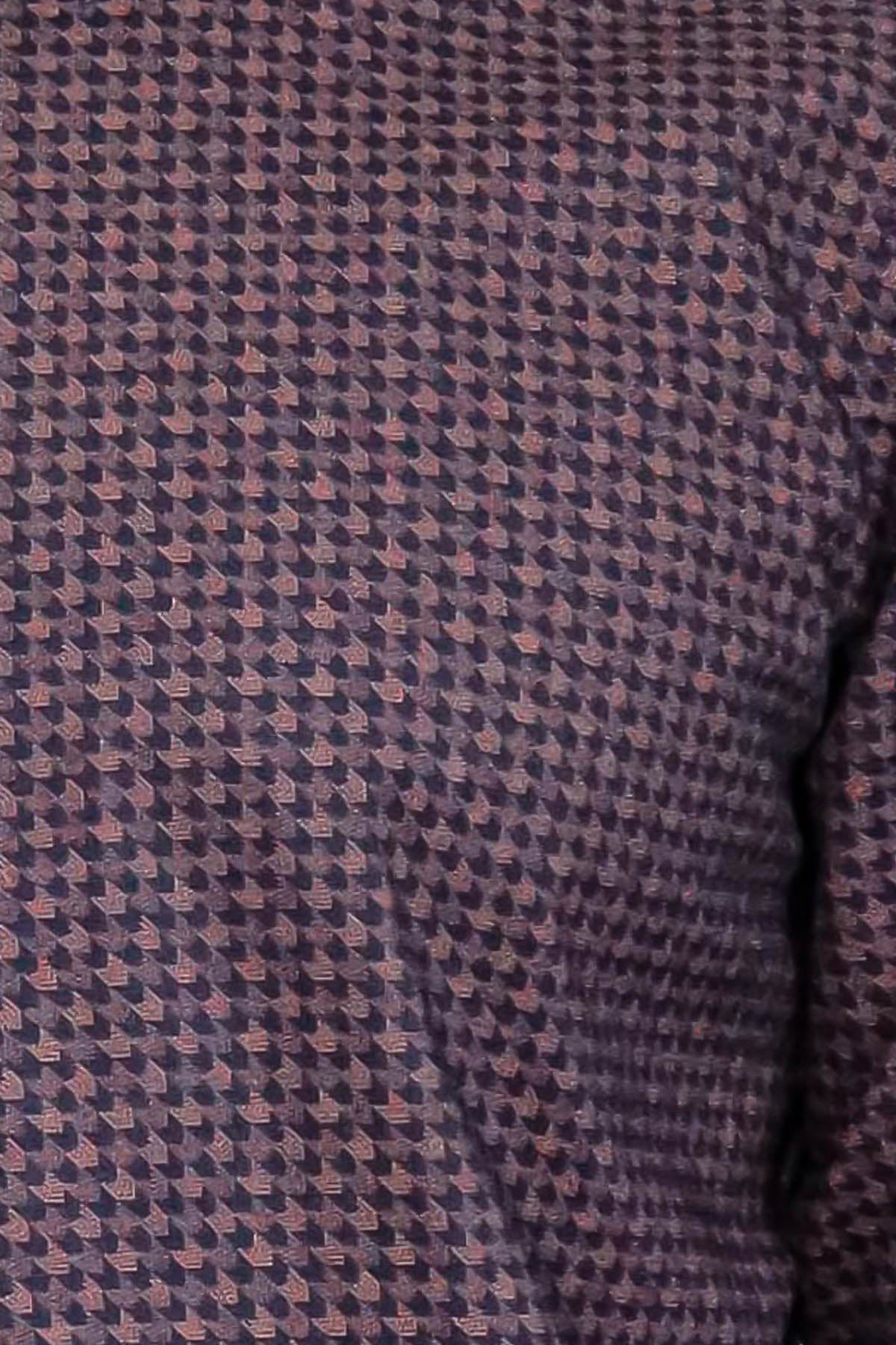 Houndstooth Pattern Slim Fit Brown Men Shirt - Wessi