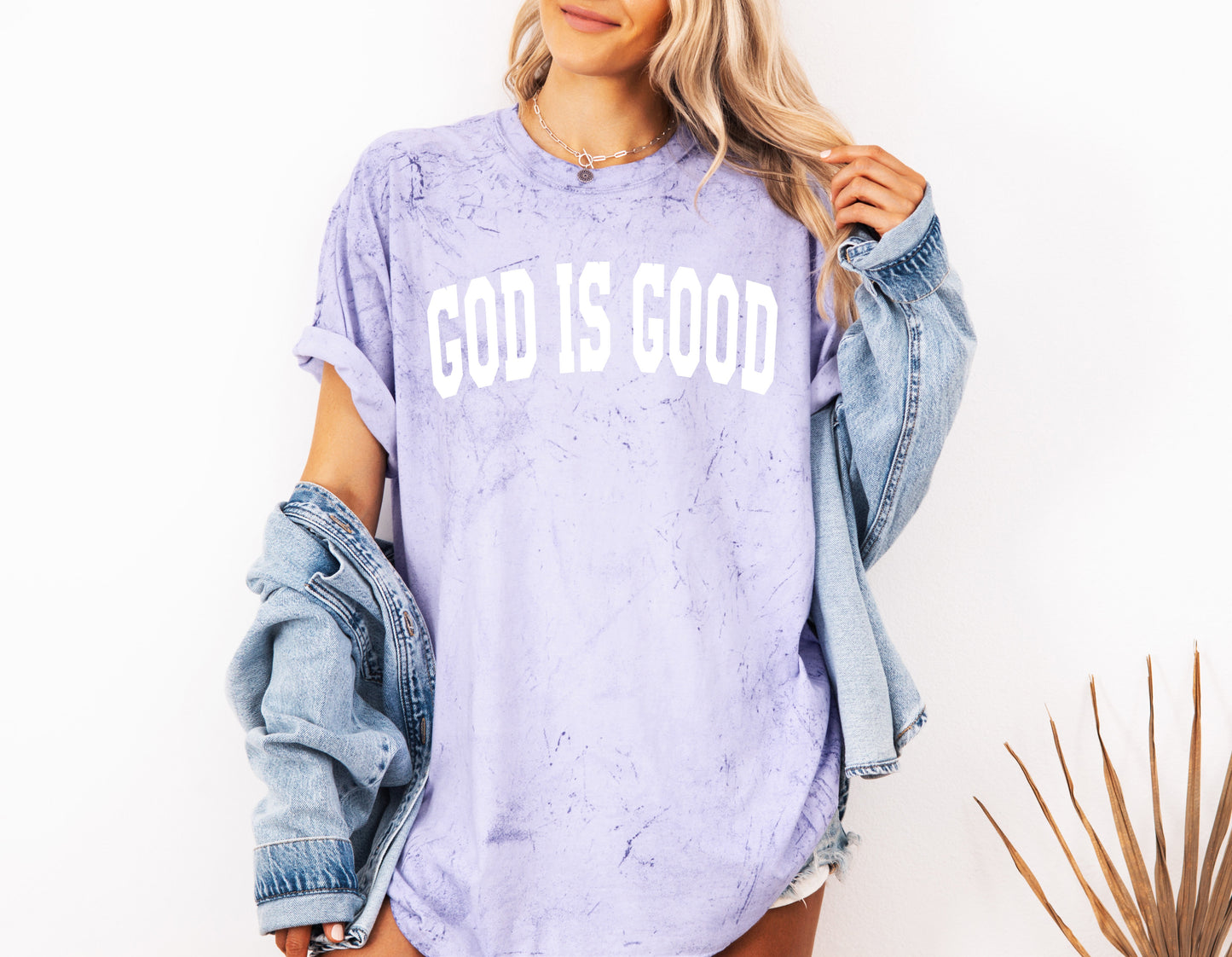God is good Christian Comfort Colors Garment Dyed T Shirt (high school font)
