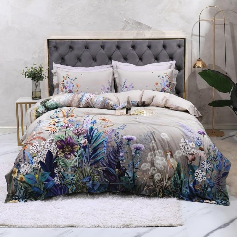 Gianna Birds and Flowers Egyptian Cotton Bedding Set | 3CARATS