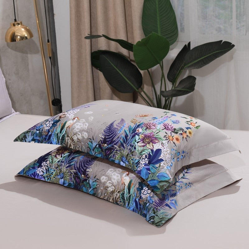 Gianna Birds and Flowers Egyptian Cotton Bedding Set | 3CARATS