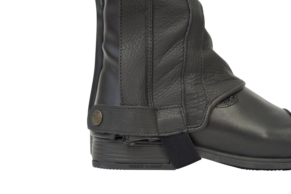 Grand Prix LC Italian Full Leather Half Chaps, Black