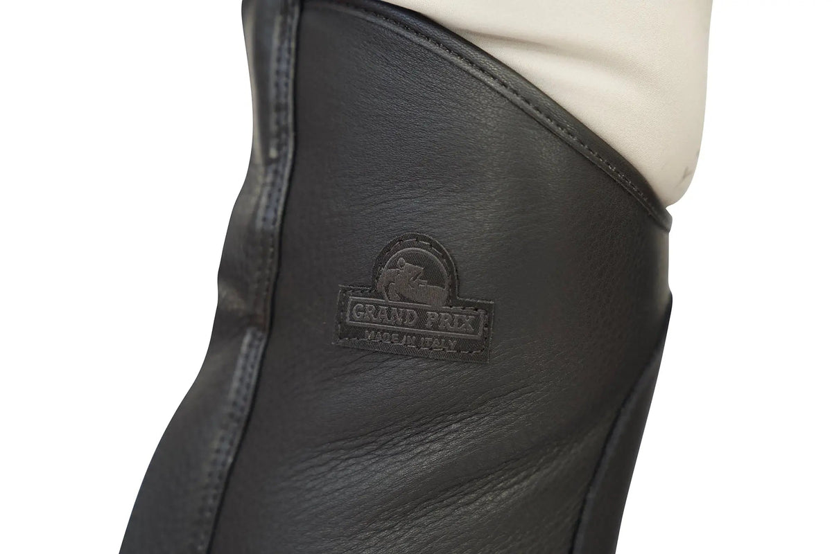 Grand Prix LC Italian Full Leather Half Chaps, Black