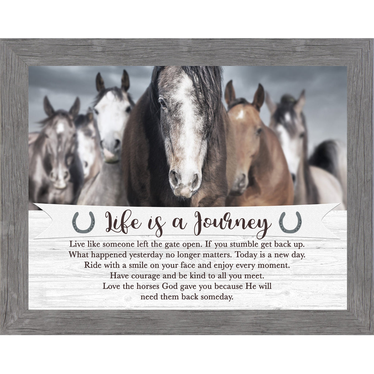 Life is a Journey Wall Art – Horse Herd Inspirational Equestrian Quote Decor (SSW6)