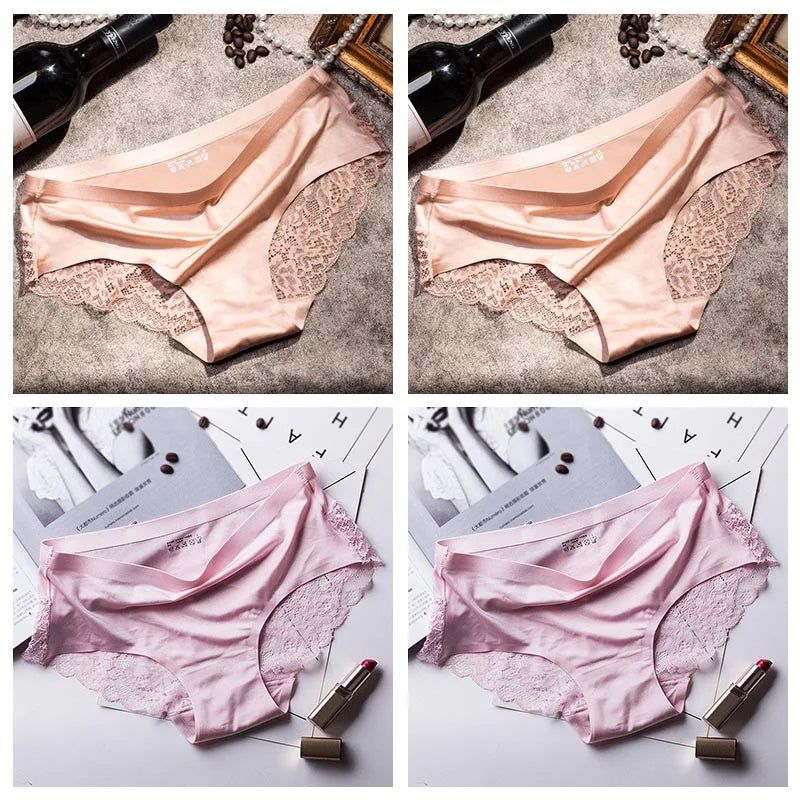 4pcs Lace Panties Women Seamless Underwear Plus Size