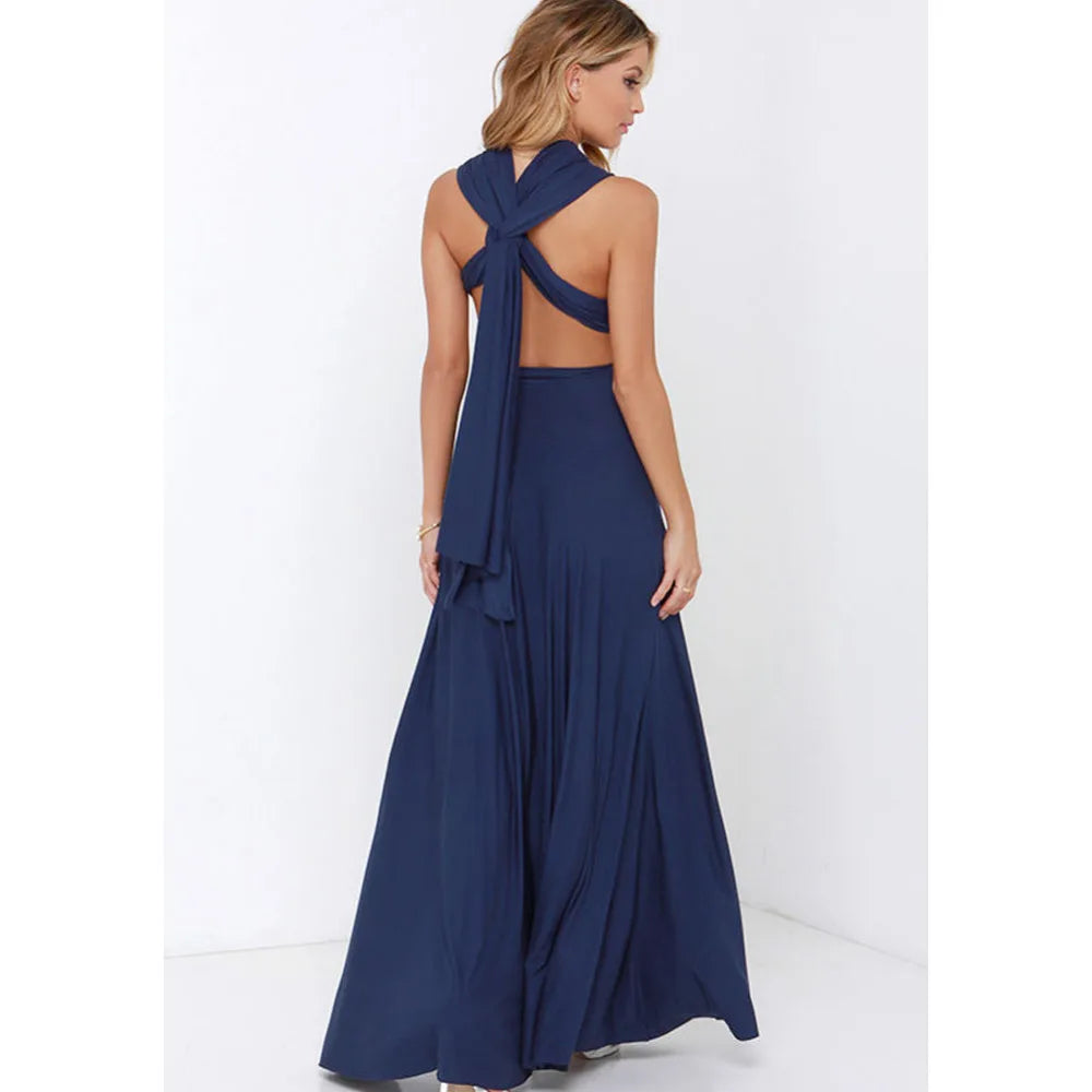 Women Sexy Multiway Wrap Convertible Boho Maxi Bandage Long Dress Party Bridesmaid Infinity Robe