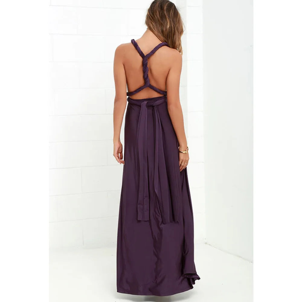 Women Sexy Multiway Wrap Convertible Boho Maxi Bandage Long Dress Party Bridesmaid Infinity Robe