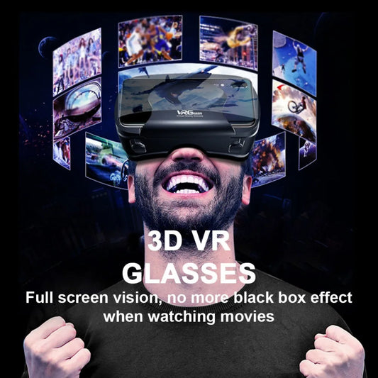 7 Inches Lenses 3D VR Virtual Reality Headset Smart Glasses Helmet for Smartphones Cell Phone Mobile Binoculars with Controllers