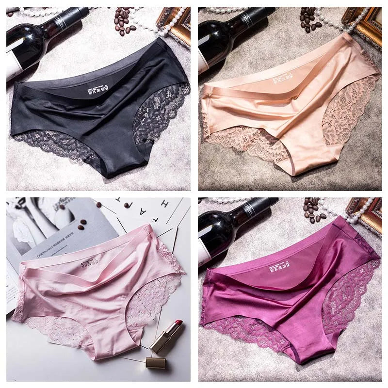 4pcs Lace Panties Women Seamless Underwear Plus Size